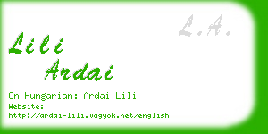 lili ardai business card